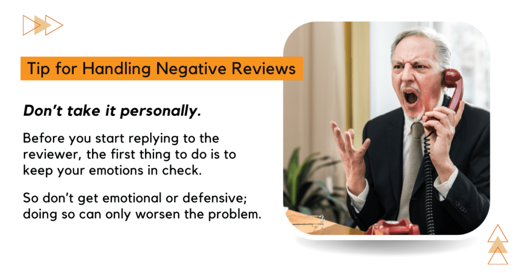 Handling Negative Reviews of Your Franchise Business avoid getting emotional over a bad review
