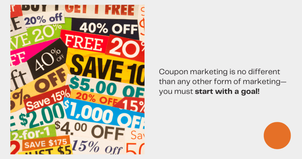 Coupon Marketing start with a goal image