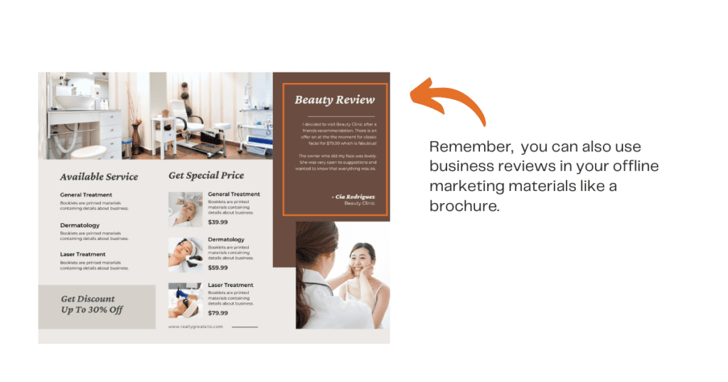 Business Reviews as Social Proof offline marketing materials image